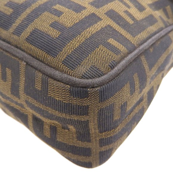 FENDI Zucca pattern shoulder bag canvas x leather brown FF - Picture 4 of 10